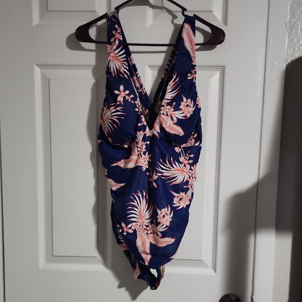 Floral Navy One Piece Swimsuit